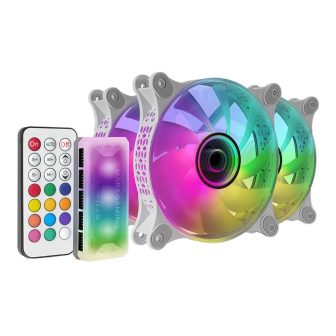 Mars Gaming MF-3DKIT White, 3-Fan ARGB Kit 360° 12cm, 3D Infinite…