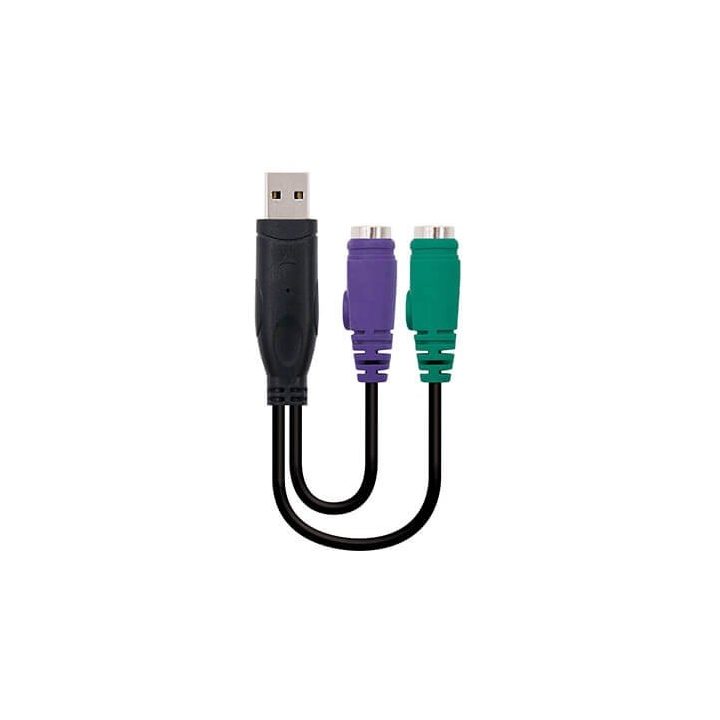 Nanocable CONVERSOR PS/2(TECLADO+RATON) A USB, TIPO 2xPS/2/H-A/M, 15…