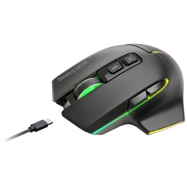 Mars Gaming MMWVECTOR rato de jogo para destros RF sem fios +…