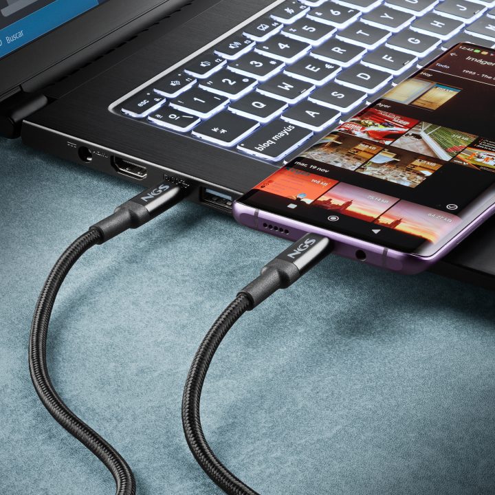 NGS KNOT 240W-2 USB 2 m USB C 40 Gbit/s Black Cable