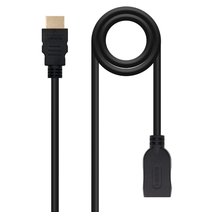 Nanocable Cable HDMI 2.0 Prolongador A/M-A/H, Negro, 1 m