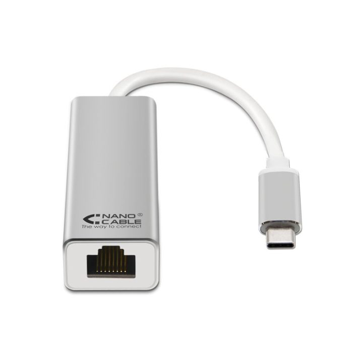 Nanocable USB-C to Gigabit Ethernet 10/100/1000 Mbps Adapter. 15cm