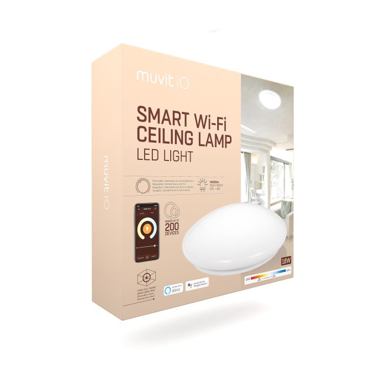Muvit io Wi-Fi Ceiling Lamp 18W White + CCT (IO-WIFICLDW)