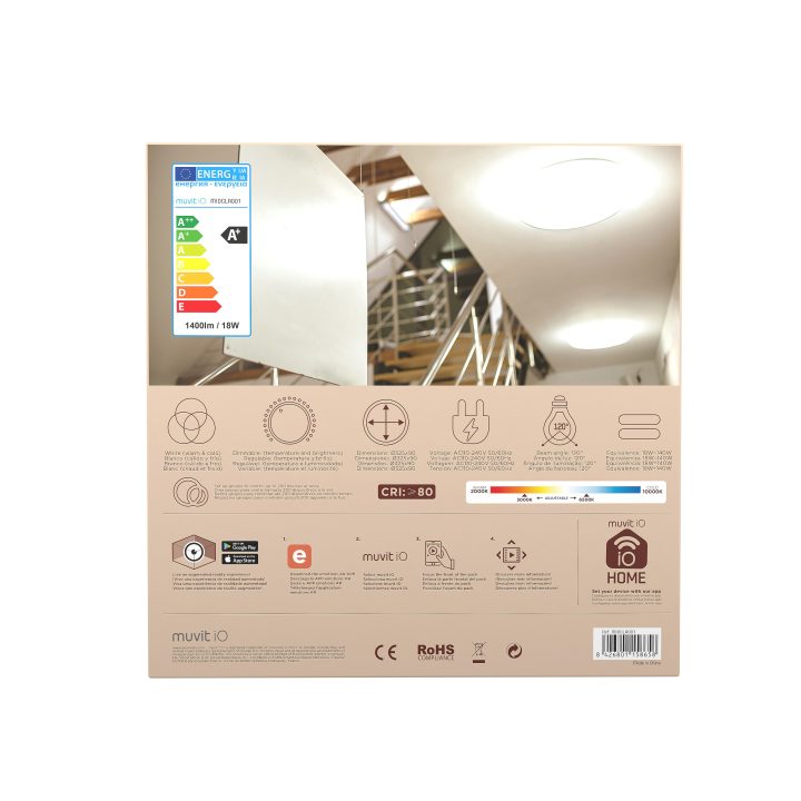 Muvit io Wi-Fi Ceiling Lamp 18W White + CCT (IO-WIFICLDW)