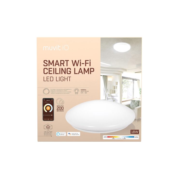 Muvit io Wi-Fi Ceiling Lamp 18W White + CCT (IO-WIFICLDW)