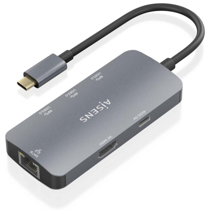 AISENS USB-C Dock 6-in-1, USB-C to 1xHDMI, 1xRJ45, 3xUSB-A, 1xUSB-C…