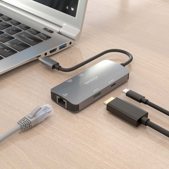 AISENS USB-C Dock 6 em 1, USB-C a 1xHDMI, 1xRJ45, 3xUSB-A, 1xUSB-C…