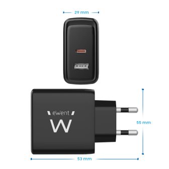 Ewent EW1330 cargador de dispositivo móvil Universal Negro Corriente…