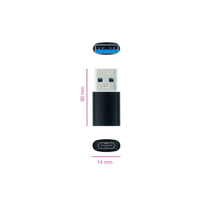 Nanocable Adaptador USB-A 3.1 para USB-C, USB-A/M-USB-C/H, Preto