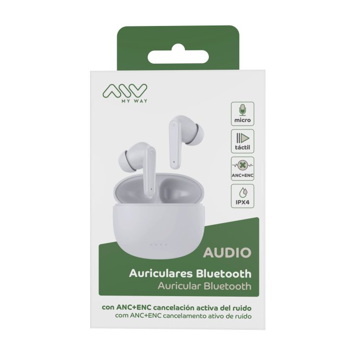 Auriculares Myway MWHPH0028 inalambrico blanco