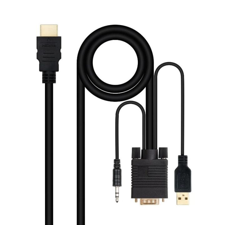 Nanocable HDMI to VGA+Audio+USB Converter Cable, 1.8 m, Black