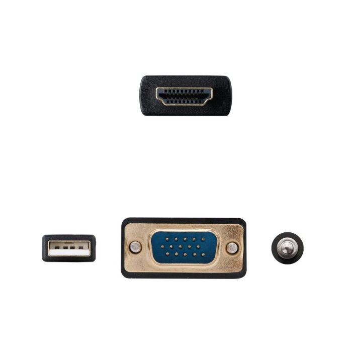 Nanocable Cabo Conversor HDMI para VGA+Áudio+USB, 1,8 m, Preto