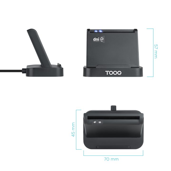 TooQ Leitor de Cartões Inteligentes DNIe VISION USB 2.0, Preto