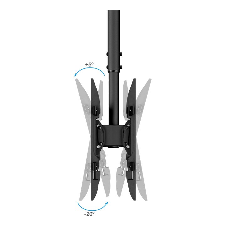 TooQ Ceiling Mount for 2 Screens 43"-86", Black