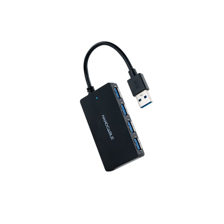 Nanocable Hub USB 3.0 com 4 Portas USB 3.0, USB-A/M-USB 3.0/H, Preto…