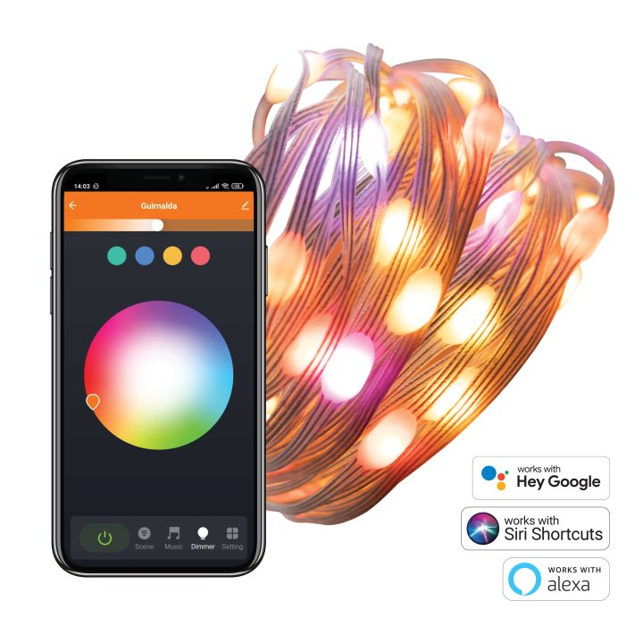 Guirnalda de luz Muvit io Wi-Fi dreamcolor mini LED RGB 5m (MIOGAR004)