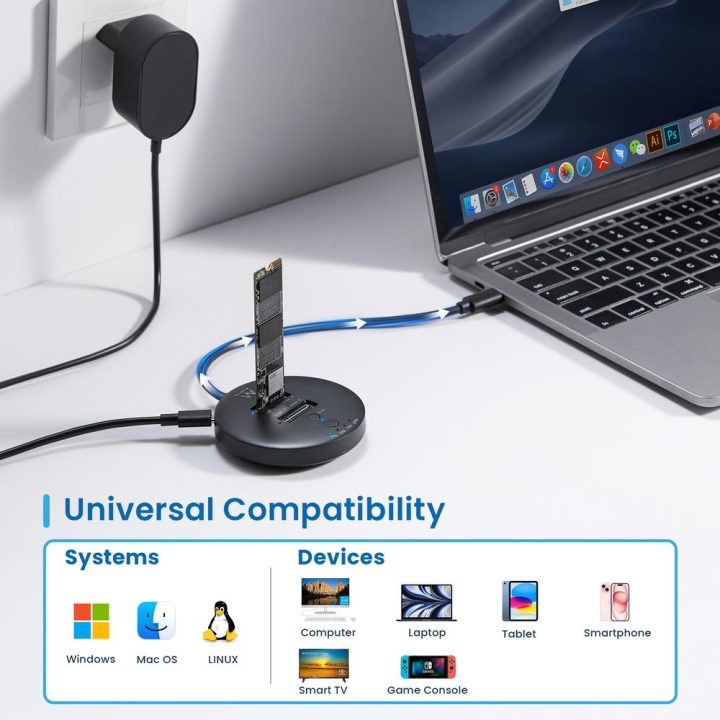 Ewent EW7078 USB 3.2 Gen 1 (3.1 Gen 1) Type-C Hard Drive Docking…