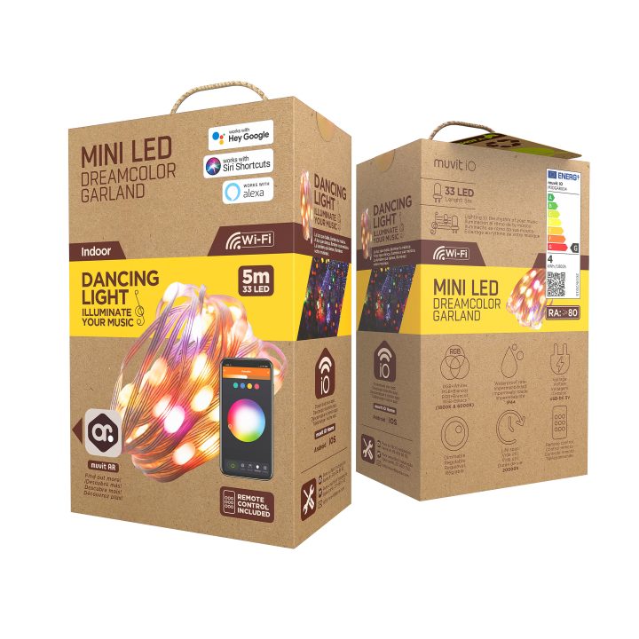 Guirnalda de luz Muvit io Wi-Fi dreamcolor mini LED RGB 5m (MIOGAR004)