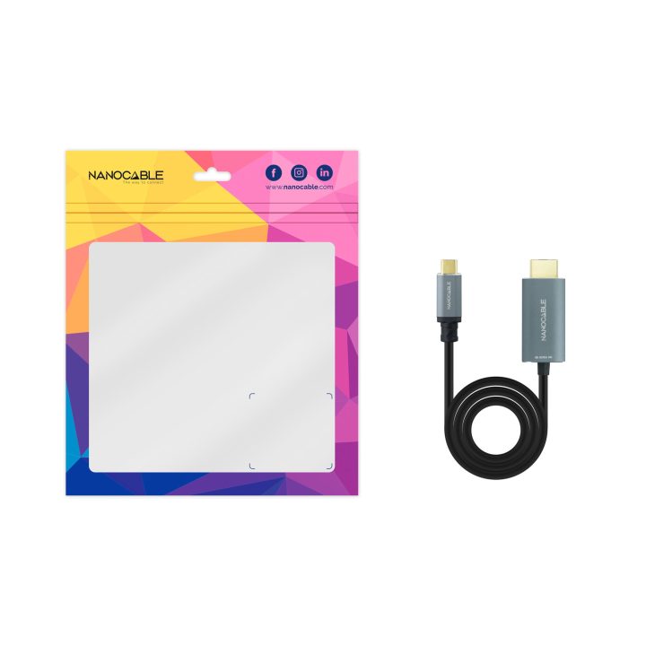 Nanocable Cabo Conversor USB-C a HDMI 2.1 8K@60HZ 1.8m, Preto