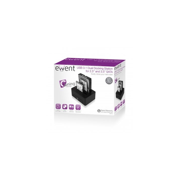 Ewent EW7014 base de conexão para disco rígido USB 3.2 Gen 1 (3.1 Gen…