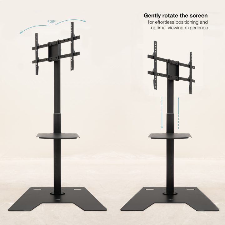 TooQ Multi-Purpose Floor Stand for Monitor/Laptop, Black
