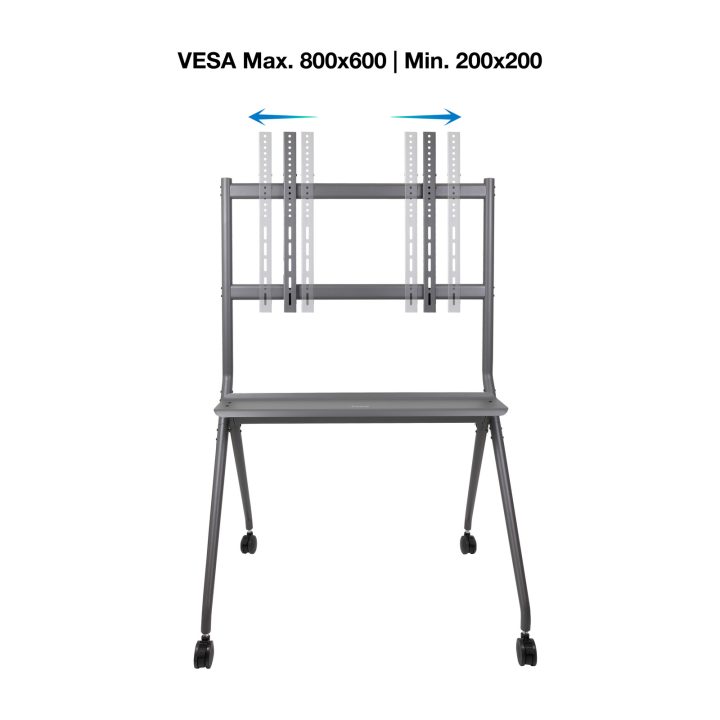 TooQ iSTAND Soporte de Suelo con Ruedas para Pantallas 50"- 86", Gris