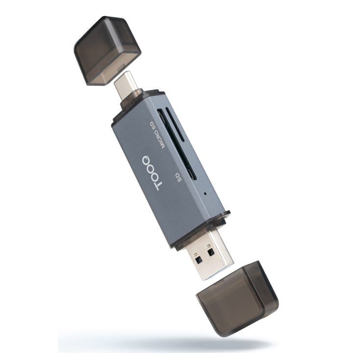 TooQ Lector de Tarjetas SD + TF, con entradas USB-C 3.0 + USB A…