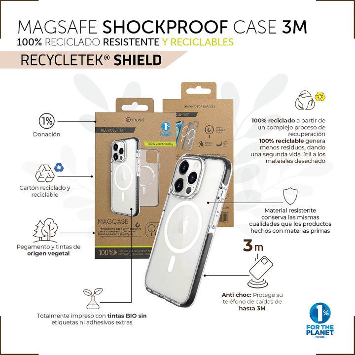 Muvit recycletek MagSafe shockproof 3m case for Apple iPhone 14…