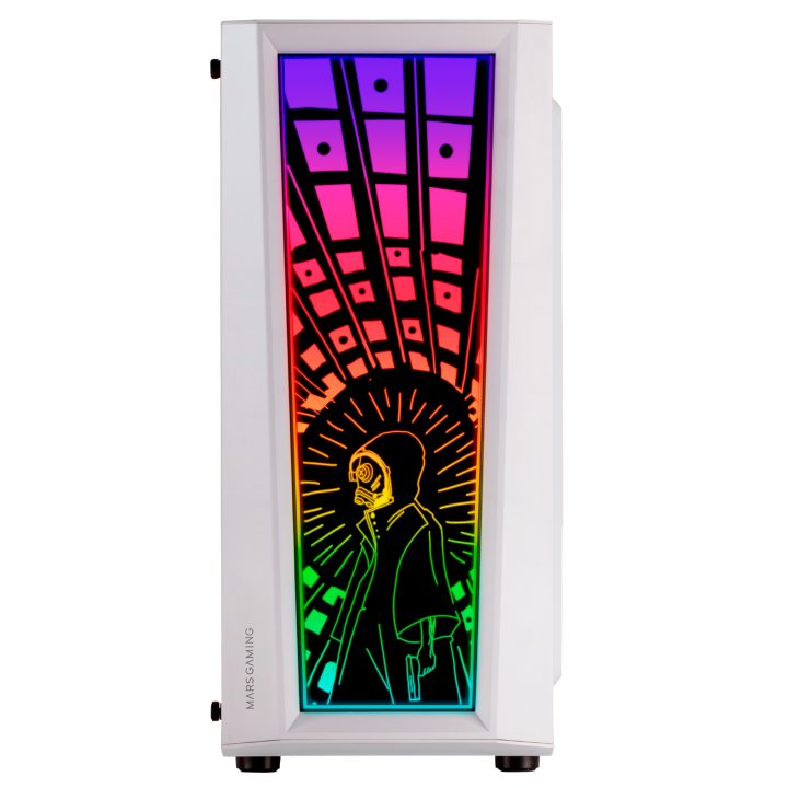 Mars Gaming MC-ART White, ATX Gaming PC Case, Double Drawn Tempered…