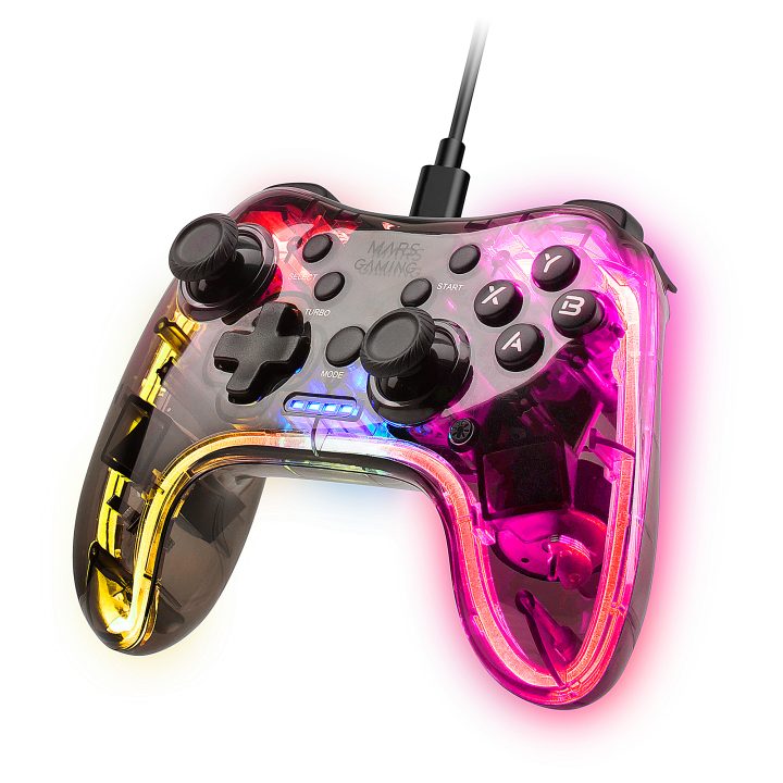 Mars Gaming MGP-C, Gamepad Profissional Neon RGB, Vibração Háptica…