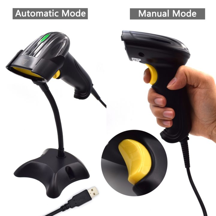 Ewent EW3410 Barcode Scanner Wired Handheld 1D/2D Barcode Reader LED…
