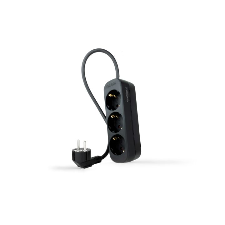 Nanocable Régua de Tomadas com 3 Tomadas, 1,4 m, Preto
