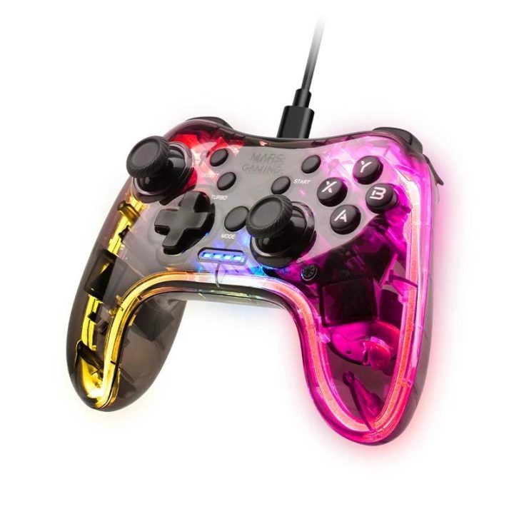 Mars Gaming MGP-C, Professional Neon RGB Gamepad, Dual Haptic…
