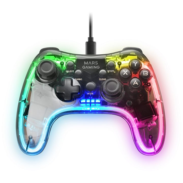 Mars Gaming MGP-C, Professional Neon RGB Gamepad, Dual Haptic…