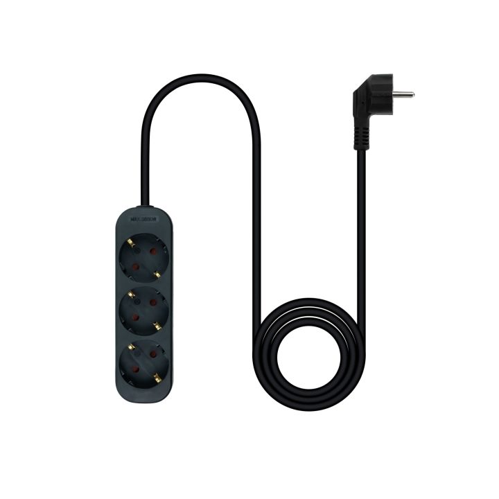 Nanocable Power Strip with 3 Outlets, 1.4 m, Black