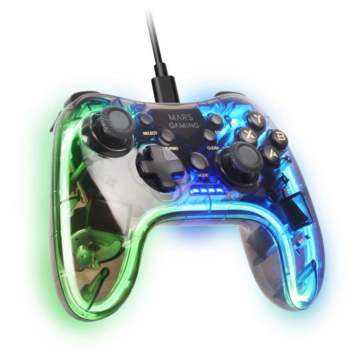 Mars Gaming MGP-C, Professional Neon RGB Gamepad, Dual Haptic…