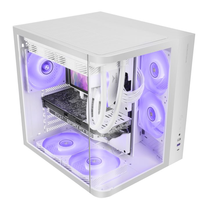 Mars Gaming MC-CURVW Midi Tower Preto, Branco