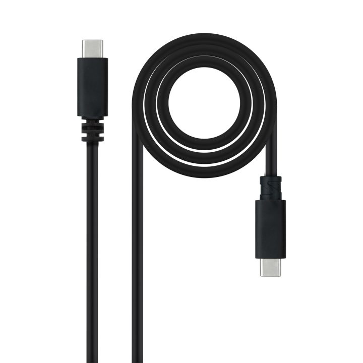 Nanocable Cabo USB 2.0 3A, tipo USB-C/M-USB-C/M, Preto, 1,5 m