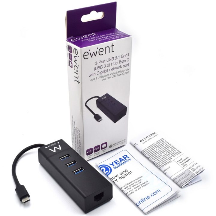 Ewent EW1141 base para portátil e replicador de portas USB 3.2 Gen 1…