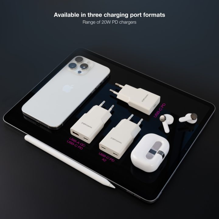 Nanocable Carregador 2xUSB-C/PD 20W, Branco