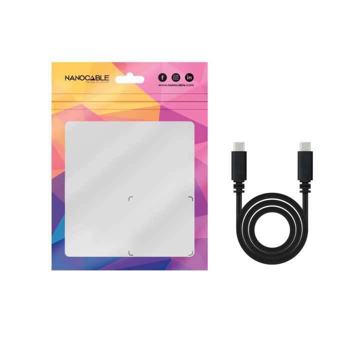 Nanocable Cabo USB 2.0 3A, tipo USB-C/M-USB-C/M, Preto, 1,5 m