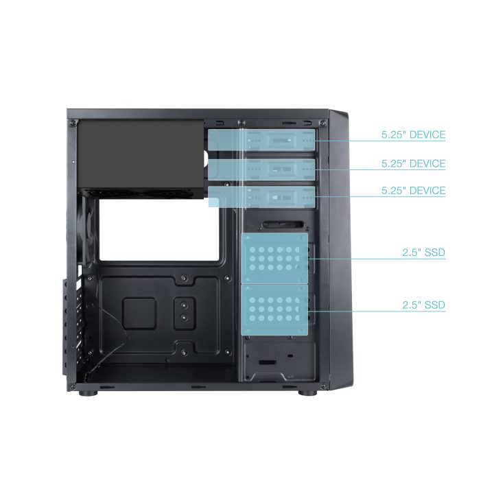 TooQ Mid-Tower ATX Case “PRISMA ULTRA” Black