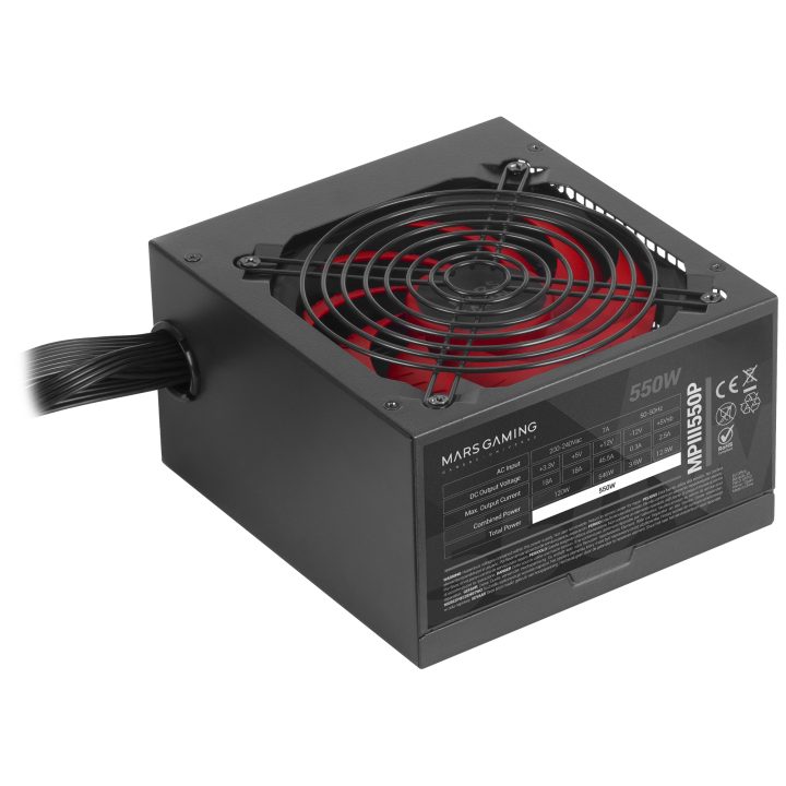 Mars Gaming MPIII550P, PC ATX Power Supply 550W, 5-Year Warranty, 85%…