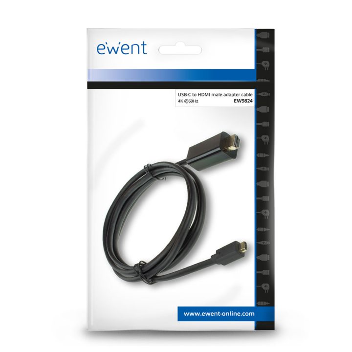 Ewent EW9824 adaptador de cabo de vídeo 2 m USB Tipo C HDMI tipo A…