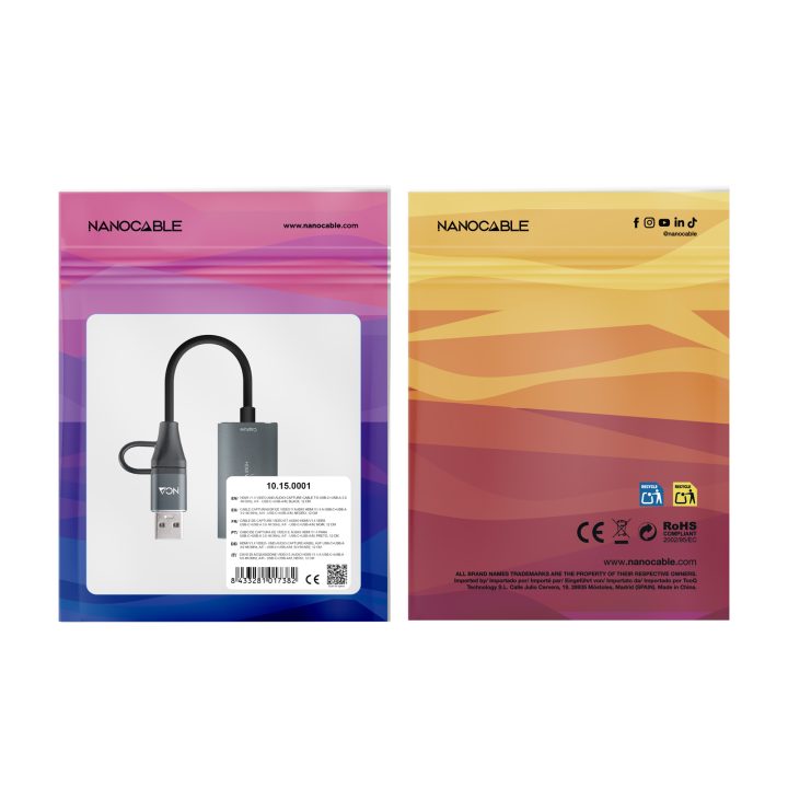 Nanocable 10.15.0001 HDMI Type A (Standard) to USB Type-C + USB…