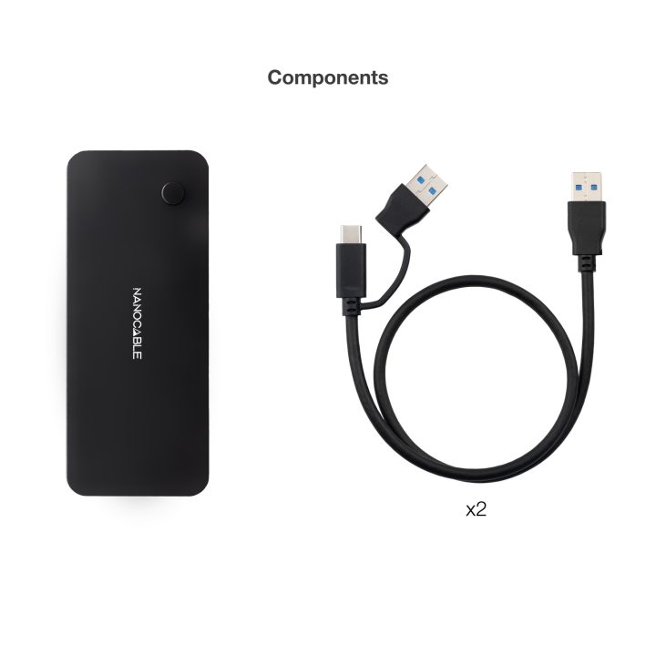 Nanocable Switch Comutador 2x USB 3.0 para 2xUSB-A 3.0 + 2x USB-C 3.0