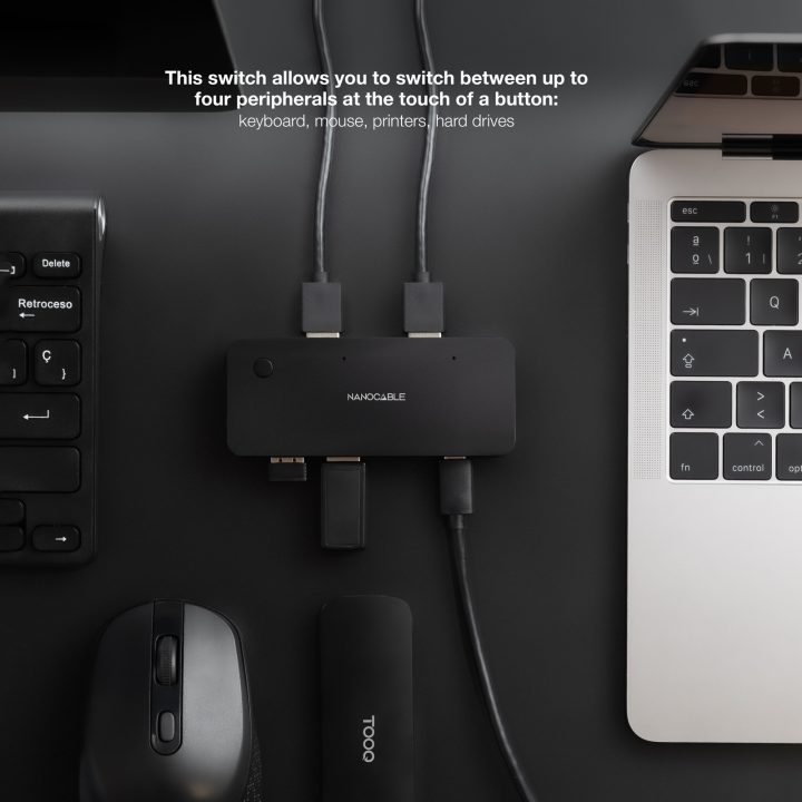 Nanocable Switch Conmutador 2x USB 3.0 a 2xUSB-A 3.0 + 2x USB-C 3.0