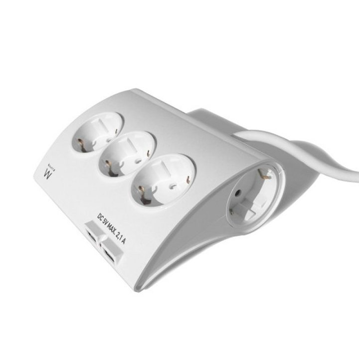 Ewent EW3935 base múltiple 1,5 m 5 salidas AC Interior Blanco