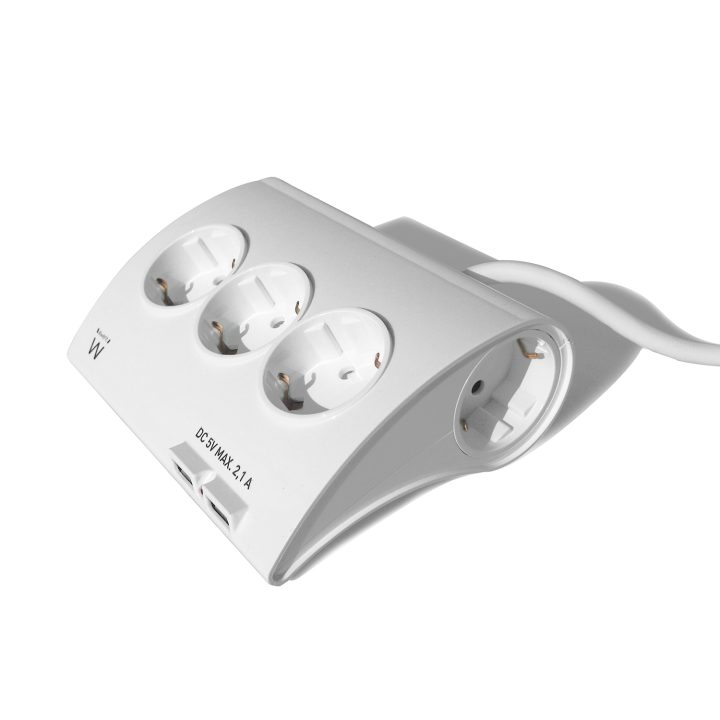 Ewent EW3935 base múltiple 1,5 m 5 salidas AC Interior Blanco