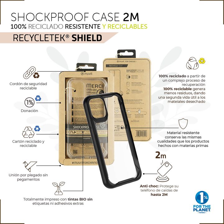 Muvit shockproof 2m case for Apple iPhone 14 Pro transparent…